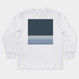 An attractive stew of Charcoal, Christmas Silver, Philippine Silver and Gray-Blue stripes. Kids Long Sleeve T-Shirt